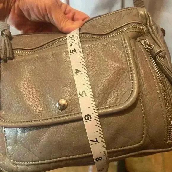 Grey Leather Crossbody Bag - Picture 3 of 14